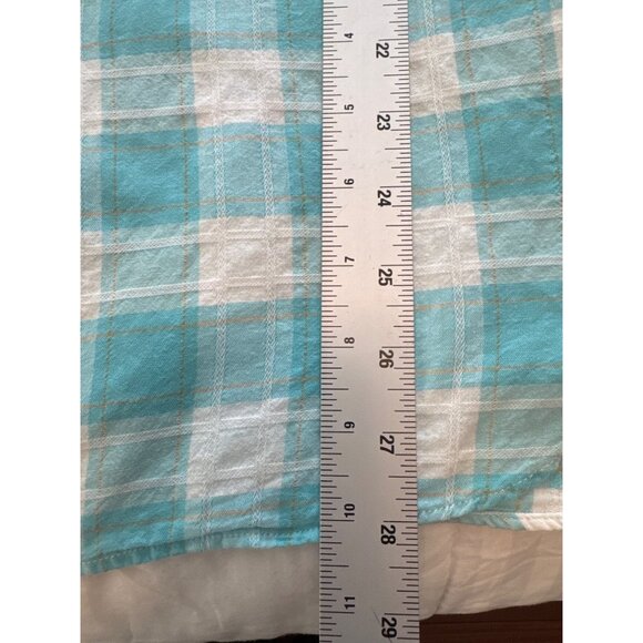 Polo Ralph Lauren Western Diamond Pearl Snap Shirt Women's M Turquoise Plaid - Picture 9 of 14